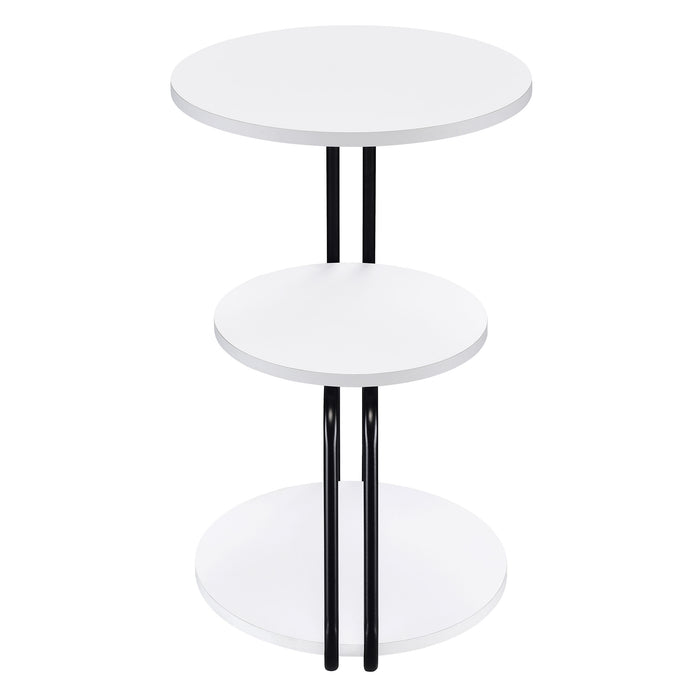Five Star Furniture - Hilly 3-tier Round Side Table White and Black
