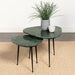 Five Star Furniture - Tobias 2-piece Triangular Marble Top Nesting Table Green and Black image