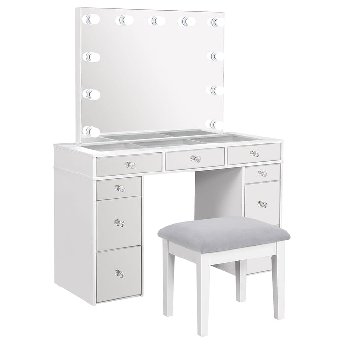 Five Star Furniture - Regina Makeup Vanity Table with LED Mirror and Stool