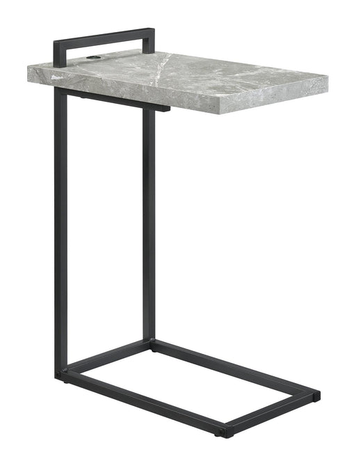 Maxwell C-shaped Accent Table Cement and Gunmetal image