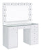 Five Star Furniture - Percy 7-drawer Glass Top Vanity Desk with Lighting White image