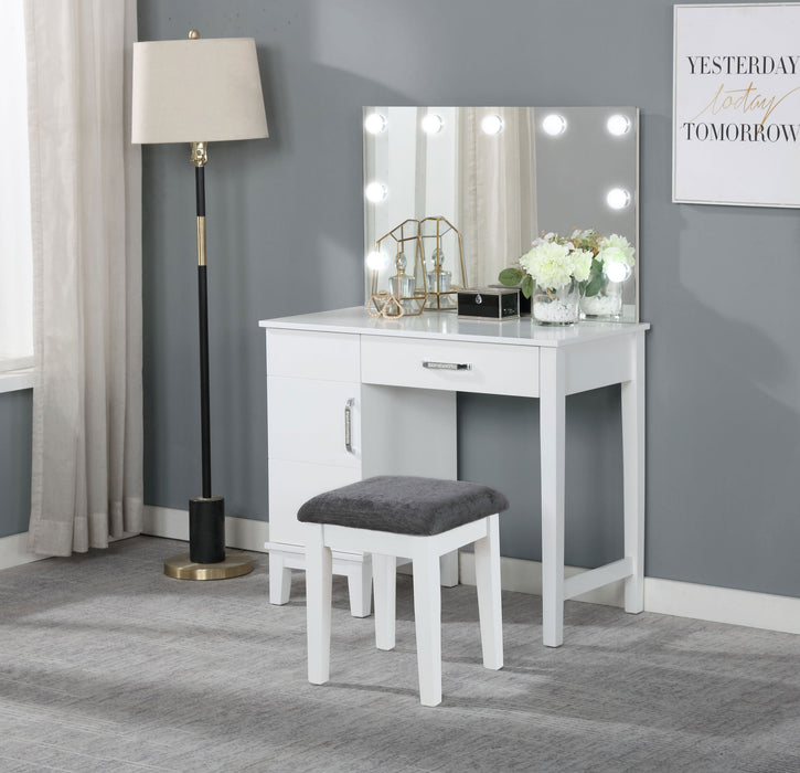 Five Star Furniture - Elijah Makeup Vanity Table with LED Mirror and Stool