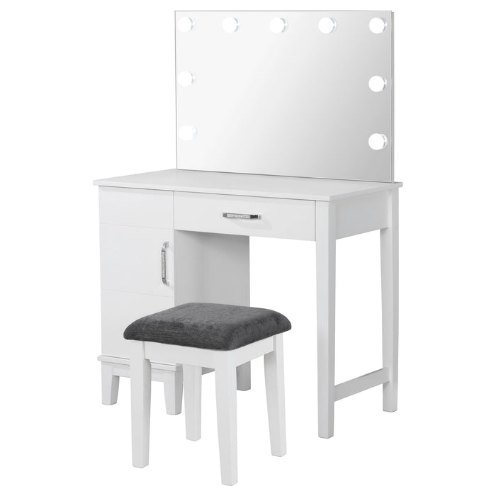 Five Star Furniture - Elijah Makeup Vanity Table with LED Mirror and Stool