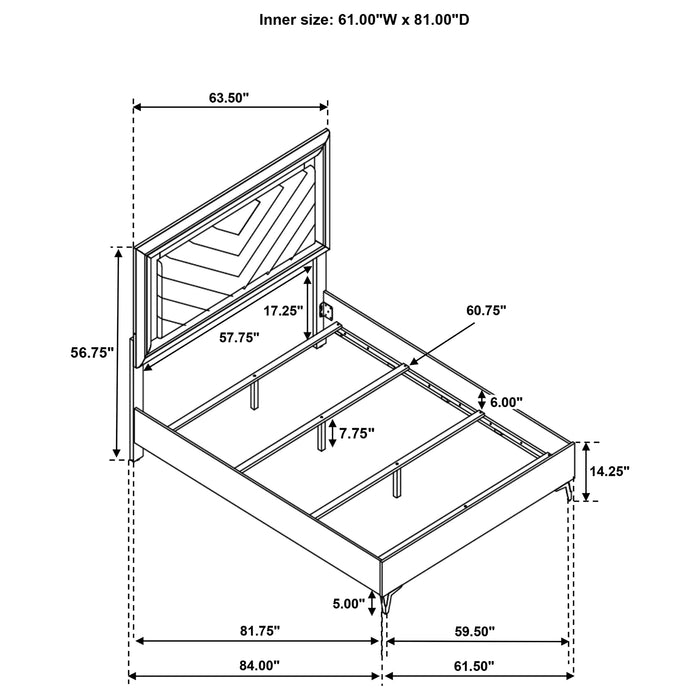 Five Star Furniture - Cassia Panel Bed with LED Lighting