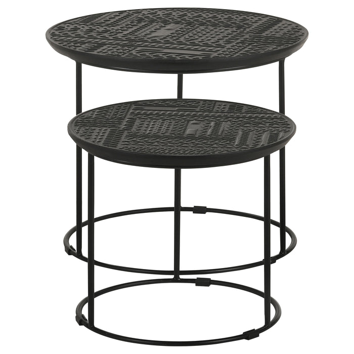 Five Star Furniture - Loannis 2-piece Round Nesting Table Matte Black