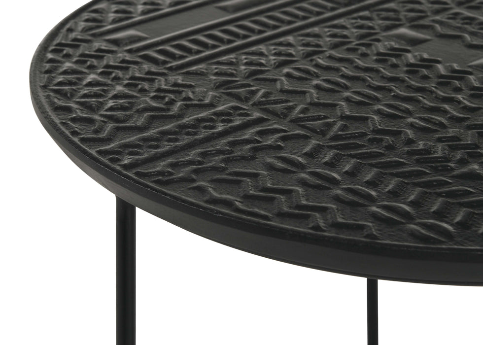 Five Star Furniture - Loannis 2-piece Round Nesting Table Matte Black