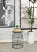 Five Star Furniture - Bernardo Round Accent Table with Bird Cage Base Natural and Gunmetal image