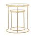 Five Star Furniture - Maylin 2-piece Round Glass Top Nesting Tables Gold image