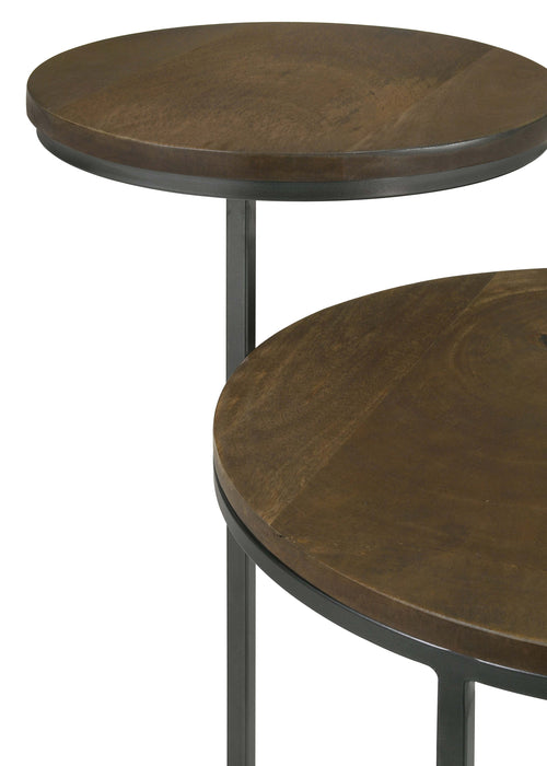 Five Star Furniture - Yael Round Accent Table Natural and Gunmetal