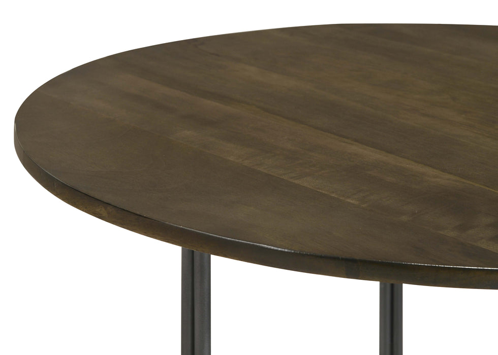 Five Star Furniture - Yaritza Round Accent Table with Triangle Wire Base Natural and Gunmetal