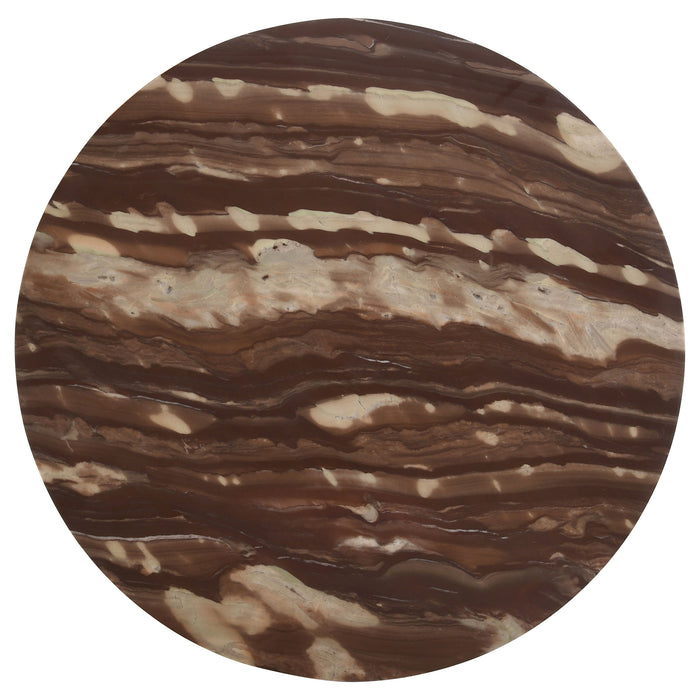 Five Star Furniture - Latifa Round Accent Table with Marble Top Red and Black