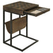 Five Star Furniture - Chessie 1-drawer Square Side Table With Leatherette Sling Tobacco and Black image