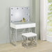 Five Star Furniture - Eliza 2-piece Vanity Set with Hollywood Lighting White and Chrome image