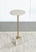 Five Star Furniture - Fulcher Round Metal Side Table White and Gold image