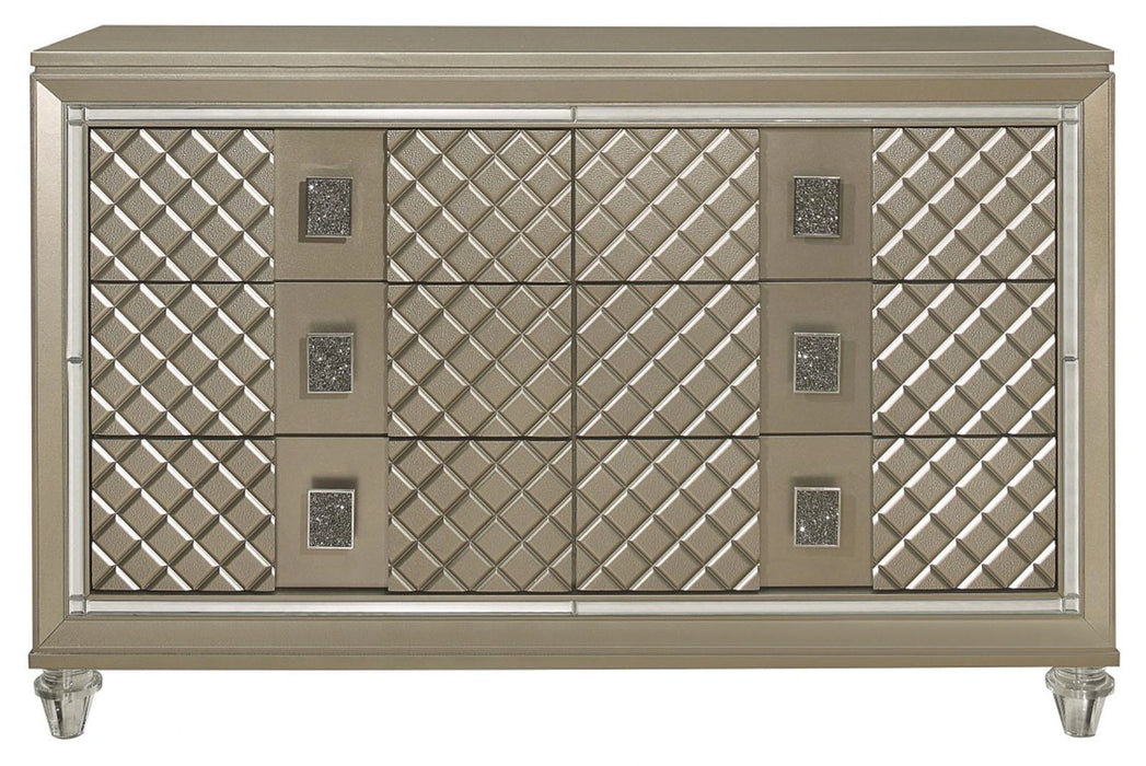Five Star Furniture - Youth Loudon 6 Drawer Dresser in Champagne Metallic B1515-5