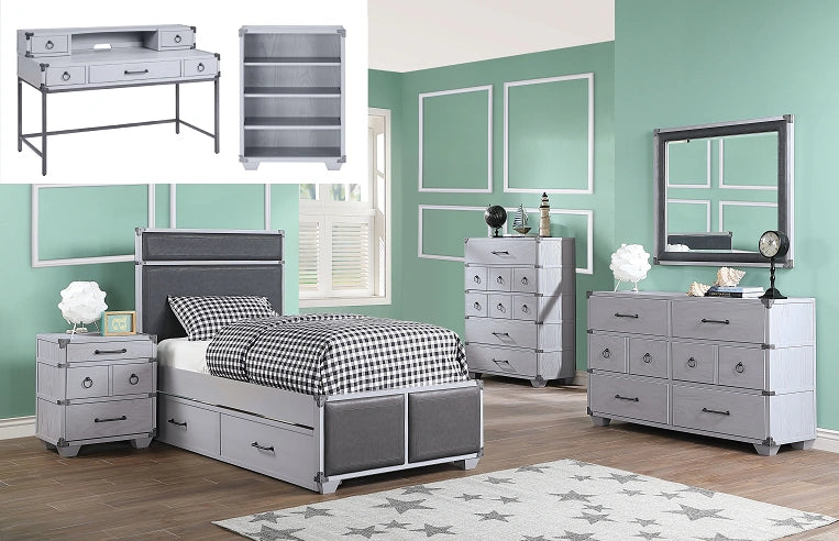 Five Star Furniture - Orchest Gray PU & Gray Twin Bed