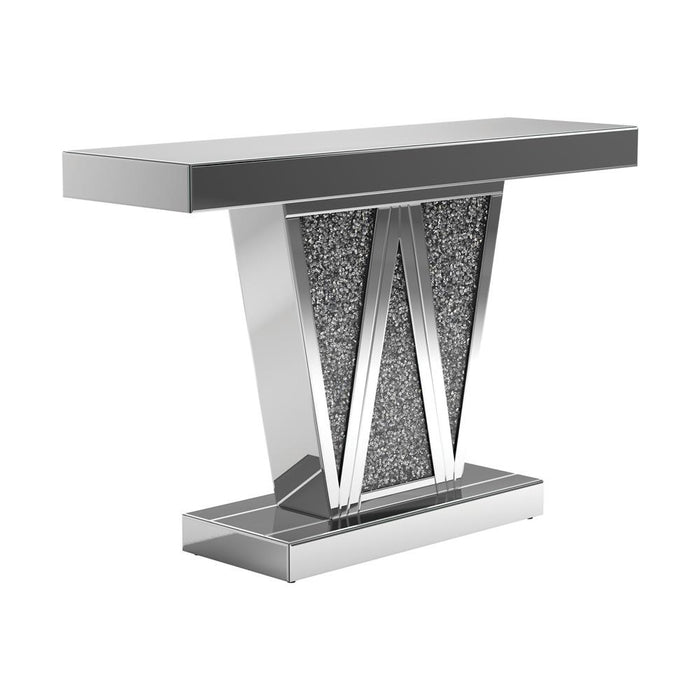 Crocus Rectangular Console Table Silver image