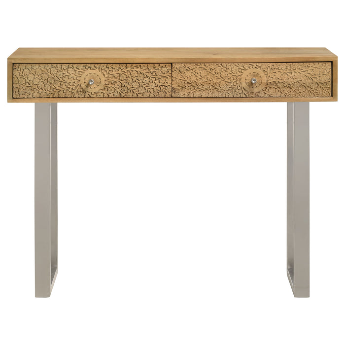 Five Star Furniture - Draco Console Table with Hand Carved Drawers Natural