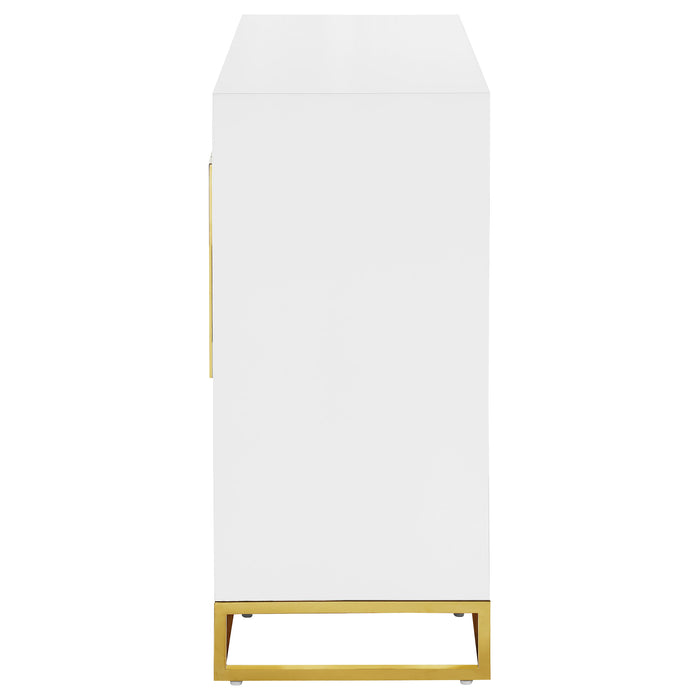 Five Star Furniture - Elsa 2-door Accent Cabinet with Adjustable Shelves White and Gold