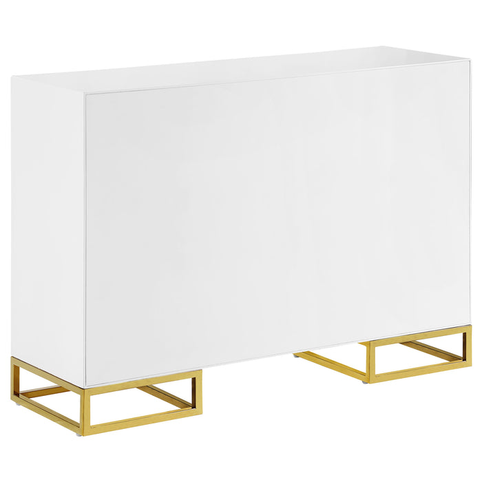 Five Star Furniture - Elsa 2-door Accent Cabinet with Adjustable Shelves White and Gold