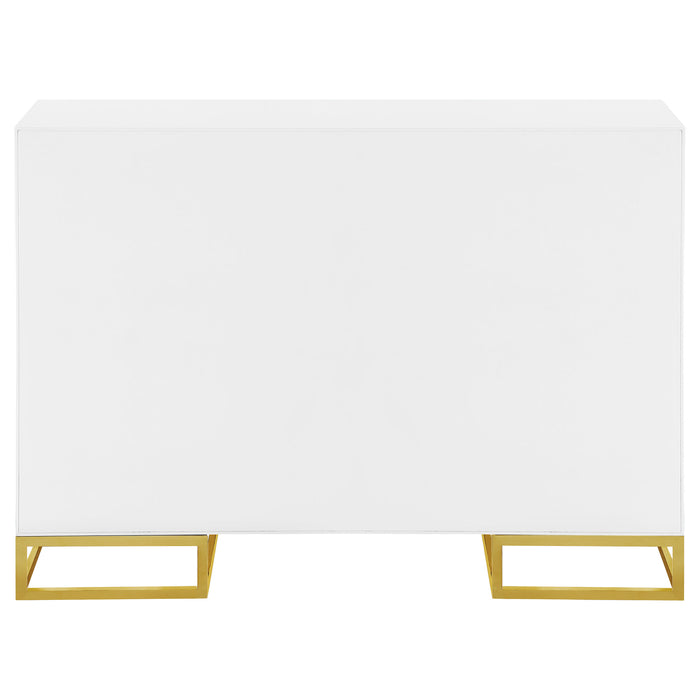 Five Star Furniture - Elsa 2-door Accent Cabinet with Adjustable Shelves White and Gold