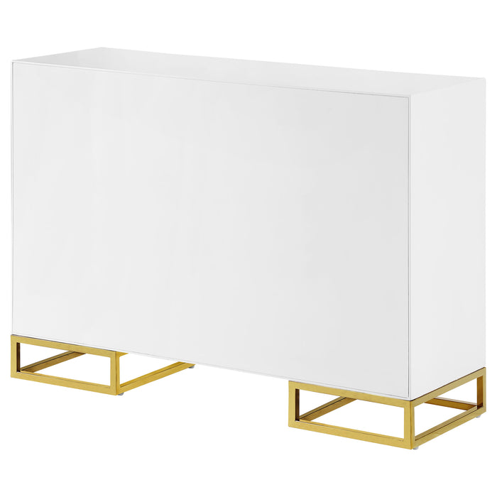 Five Star Furniture - Elsa 2-door Accent Cabinet with Adjustable Shelves White and Gold