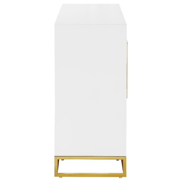 Five Star Furniture - Elsa 2-door Accent Cabinet with Adjustable Shelves White and Gold