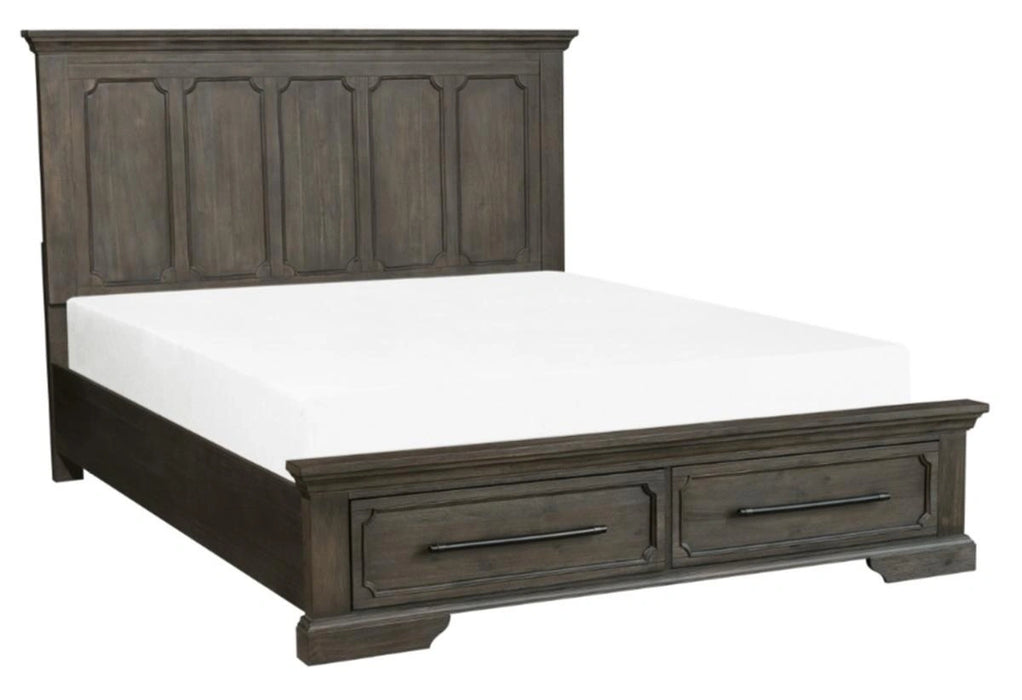 Five Star Furniture - Taulon King Platform Bed with Footboard Storage in Dark Oak 5438K-1EK*
