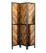 Five Star Furniture - Marlene Herringbone Pattern 3-panel Screen Rustic Tobacco and Black image