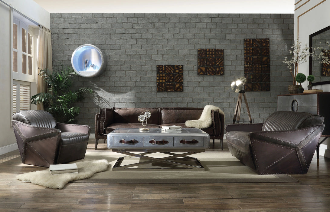 Five Star Furniture - Porchester Distress Chocolate Top Grain Leather Sofa