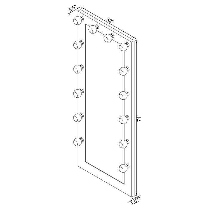 Five Star Furniture - Zayan Floor Mirror with LED Lighting