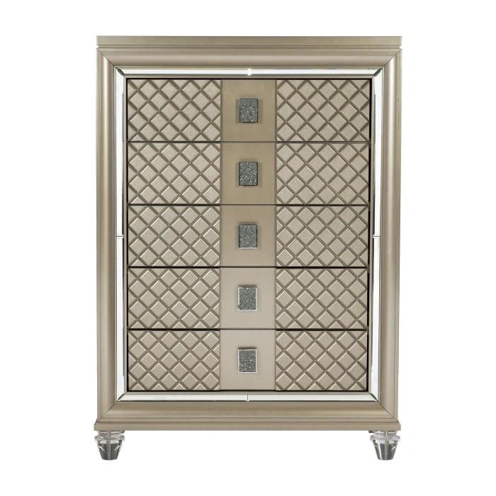 Five Star Furniture - Loudon 5 Drawer Chest in Champagne Metallic 1515-9