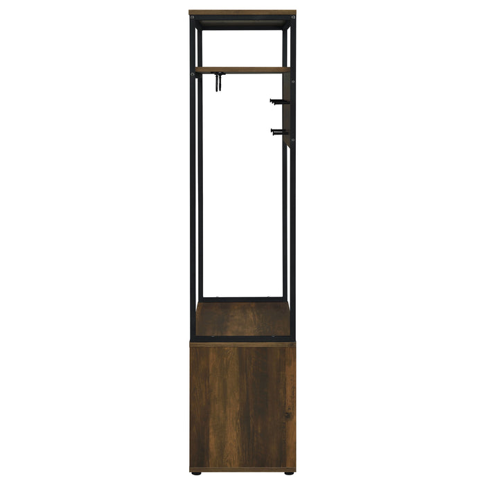 Five Star Furniture - Quincy 2-door Engineered Wood Hall Tree Dark Pine and Black