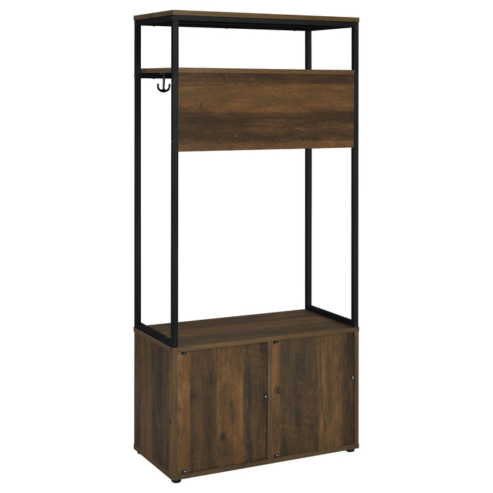 Five Star Furniture - Quincy 2-door Engineered Wood Hall Tree Dark Pine and Black