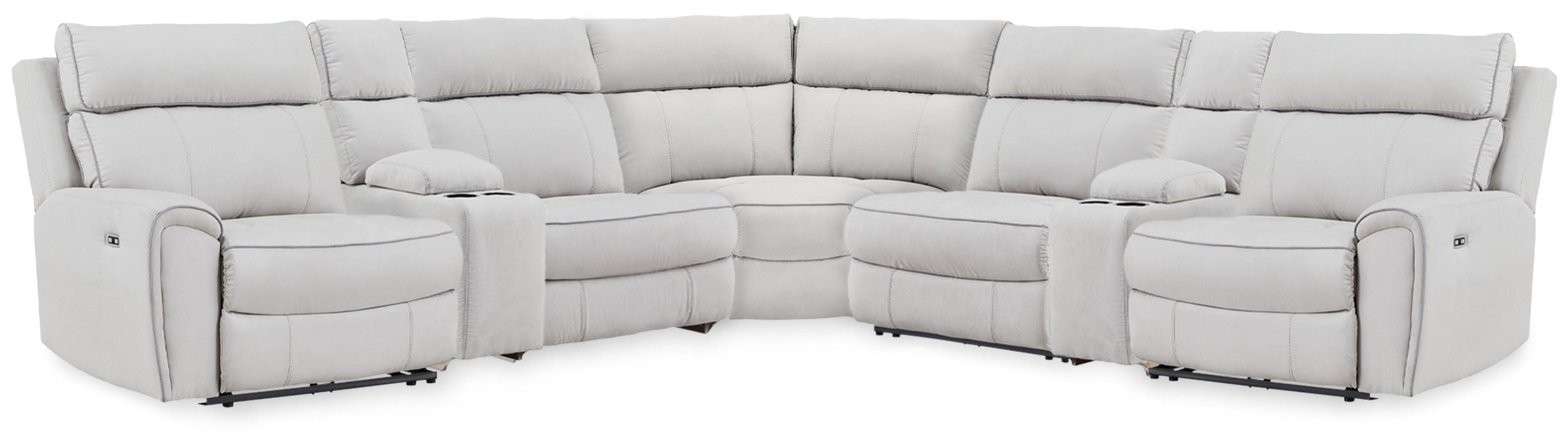 Five Star Furniture - Social Pointe Reclining Sectional with Storage Consoles