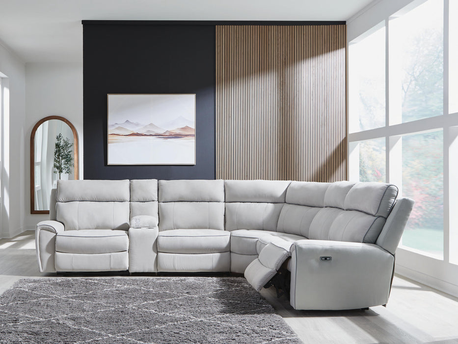 Five Star Furniture - Social Pointe Reclining Sectional with Storage Console