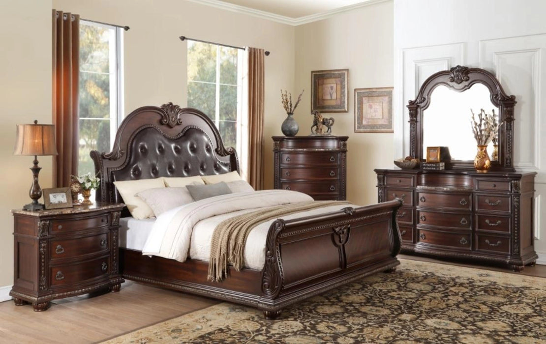 Five Star Furniture - Cavalier Queen Sleigh Bed in Dark Cherry 1757-1*