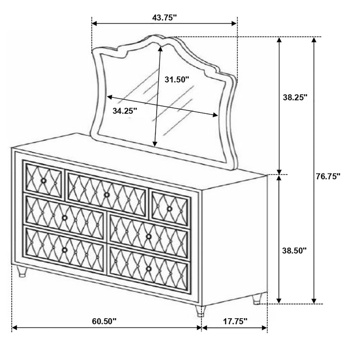 Five Star Furniture - Antonella Dresser with Mirror