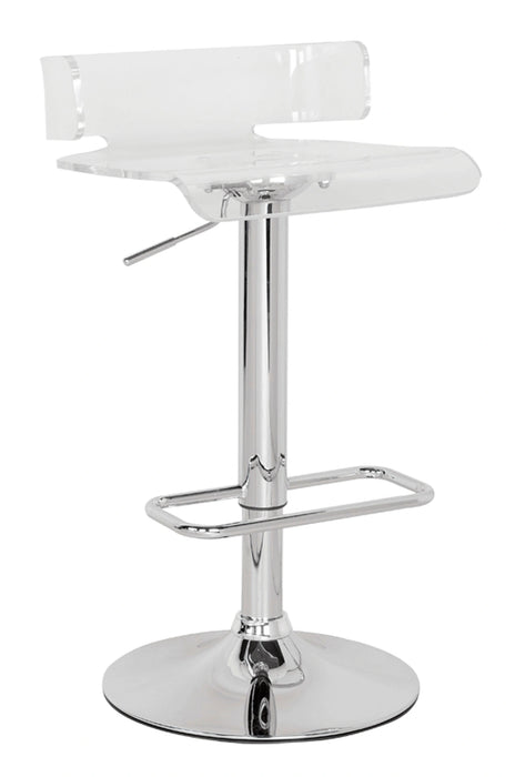 Five Star Furniture - Rania Clear & Chrome Adjustable Stool (1Pc)