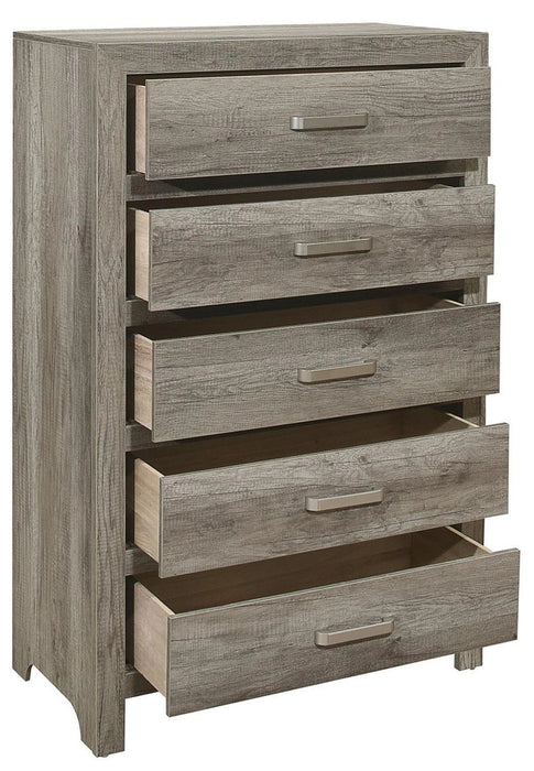 Five Star Furniture - Mandan 5 Drawer Chest in Weathered Gray 1910GY-9