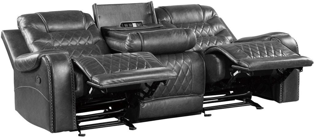 Five Star Furniture - Putnam Power Double Reclining Sofa with Drop-Down in Gray 9405GY-3PW