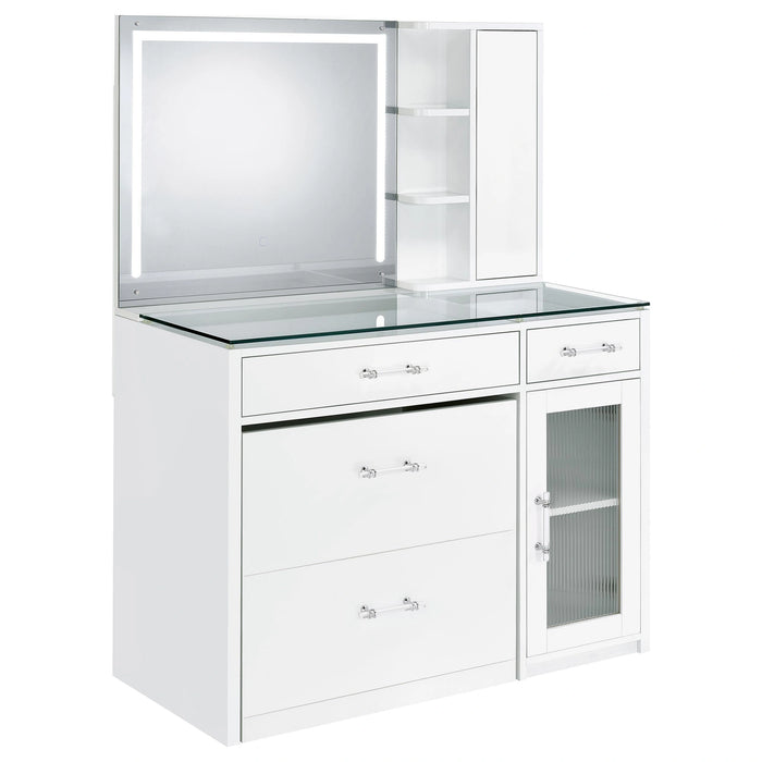 Five Star Furniture - Flora Makeup Vanity Table with LED Mirror and Stool