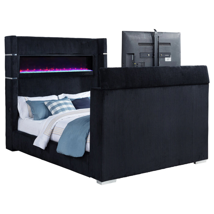 Five Star Furniture - Tisdall Wingback TV Bed with Flame Visualizer