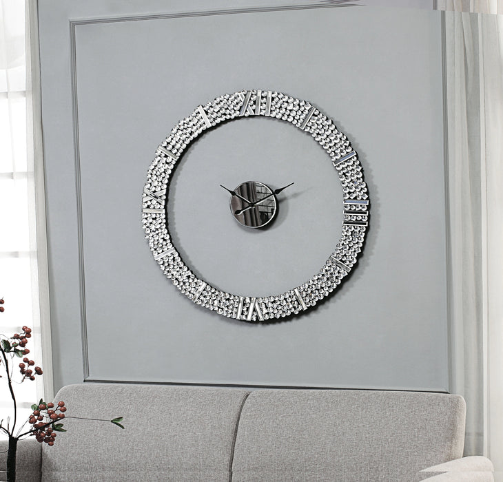 Five Star Furniture - Kachina Mirrored & Faux Gems Wall Clock