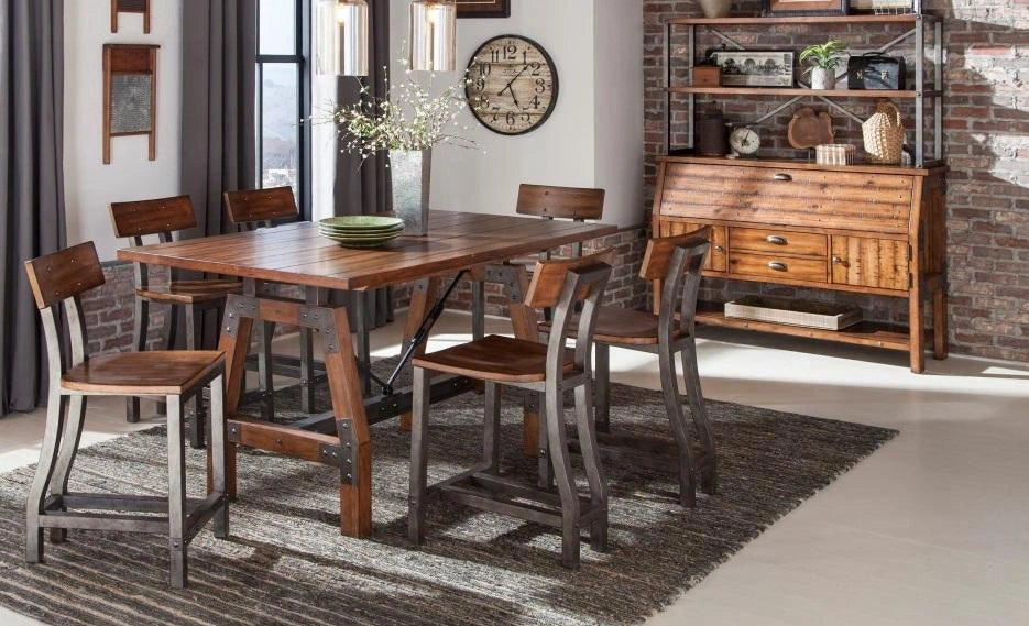 Five Star Furniture - Holverson Counter Height Table in Rustic Brown 1715-36