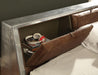 Five Star Furniture - Brancaster Retro Brown Top Grain Leather & Aluminum Queen Bed image