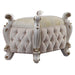 Five Star Furniture - Picardy Fabric & Antique Pearl Vanity Stool image