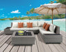 Five Star Furniture - Acme Salena Patio Sectional with Cocktail Table in Beige Fabric & Gray Wicker 45020 image