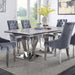 Five Star Furniture - Satinka Light Gray Printed Faux Marble & Mirrored Silver Finish Dining Room Set image