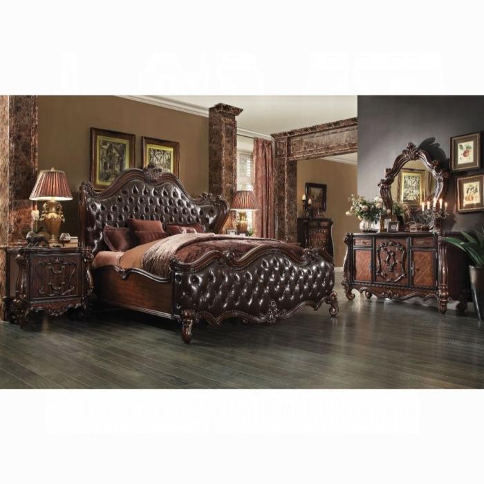 Five Star Furniture - Versailles 2-Tone Dark Brown PU & Cherry Oak Eastern King Bed